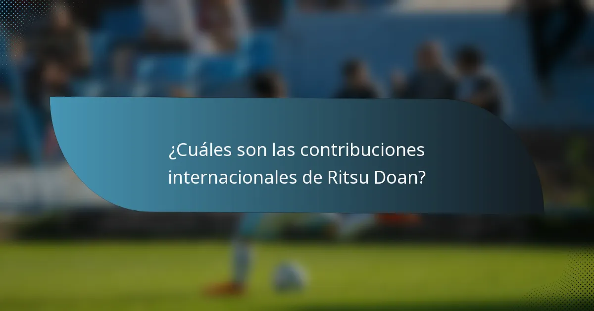¿Cuáles son las contribuciones internacionales de Ritsu Doan?