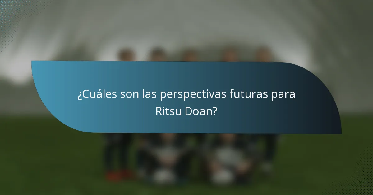 ¿Cuáles son las perspectivas futuras para Ritsu Doan?